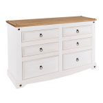 Corona 3 Plus 3 Drawer White Wide Chest White