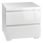 Puro White 2 Drawer Bedside Cabinet White