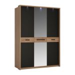Monaco 3 Door Wardrobe Black