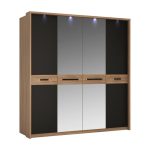 Monaco 4 Door Wardrobe Black