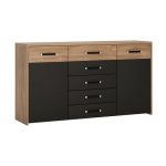 Monaco 2 Door Wide Cupboard Black