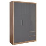Seville 3 Door 2 Drawer Grey Wardrobe Grey