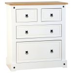 Corona White 4 Chest of Drawer White