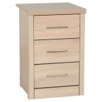 Vigo 3 Drawer Oak Bedside Chest Oak