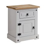 Corona Grey Petite Bedside Table Grey