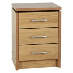 Charles 3 Drawer Oak Bedside Table Brown