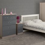 Nevada 3 Drawer Grey Bedside Table Grey