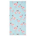 Catherine Lansfield Flamingo 76x160cm Beach Towel in Multi Coloured Blue