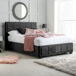 Hannover Black Crushed Velvet Bed Frame Black