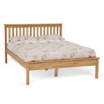 Heather Hevea Wooden Honey Oak Bedstead Beige