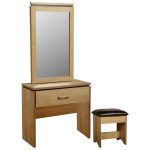 Charles Oak 1 Drawer Dressing Table Set Brown