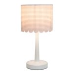 Gingham Pink LED Table Lamp and Shade Pink