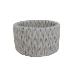 Cable Knit Storage Basket Cream