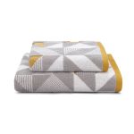 Elements Geo Ochre Towel Ochre