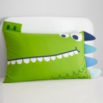 Dino 3D Pillowcase Green