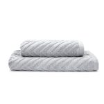 Chevron Sculptured Silver Towel Silver