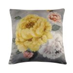 Peonies Ochre Printed Cushion Ochre