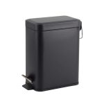 5L Slim Matte Black Pedestal Bin Black
