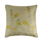 Botanical Floral Ochre Cushion Ochre