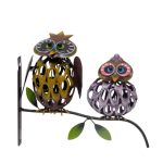 Owl On a Branch Wall Art Multi coloured