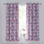 Butterflies Blackout Eyelet Kids Curtains White / Pink