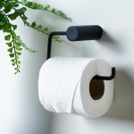 Elements Matt Black Toilet Roll Holder Black