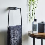 Elements Matt Black Towel Ring Black