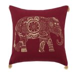 Cinnabar Elephant Cushion Red