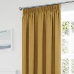 Tyla Ochre Thermal Blackout Pencil Pleat Curtains Ochre