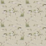 Wading Natural Bird Fabric Brown
