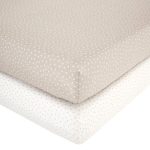 Bear Hugs Pack of 2 Cot Bed Fitted Sheets Natural