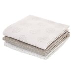 Bear Hugs Pack of 3 Muslins Natural