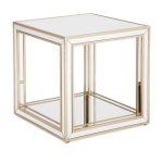 Harriet Mirrored Open Side Table Silver