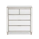 Fitzgerald Mirrored 5 Drawer Chest Silver