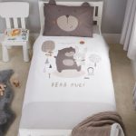 Bear Hugs Cot Bed Duvet Cover and Pillowcase Set Natural