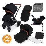 Ickle Bubba Stomp v3 All in One Black Travel System with Isofix Base Black