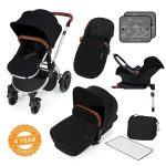 Ickle Bubba Stomp v3 All in One Black Travel System with Isofix Base Silver