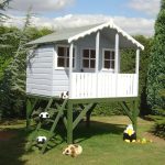 6ft x 6ft Stork Shiplap Playhouse with Platform Natural