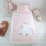 Unicorn Dreams Cot Bed Duvet Cover and Pillowcase Set Pink