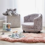 Kids Silver Crushed Velvet Chair Silver
