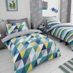 Geo Green 2 Pack Duvet Cover and Pillowcase Set Green