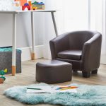 Kids Brown Tub Chair and Footstool Brown