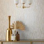 Bergamo Leather Texture Silver and Cream Wallpaper Natural