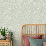 Ash Branch Light Moss Wallpaper Green