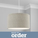 Made To Order 40cm Drum Shade Linoso Dove