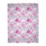 Peppa Pig Sticker Fleece Blanket Pink