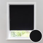Black Cordless Blackout Roller Blind Black