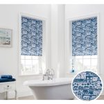 Coastal Lighthouse Moisture Resistant Daylight Roller Blind Indigo