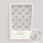 Floral Butterfly Blackout Roller Blind Pink