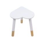 Kids White Heart Stool White